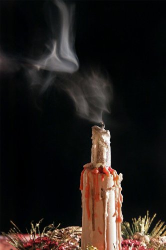 Candle and smoke